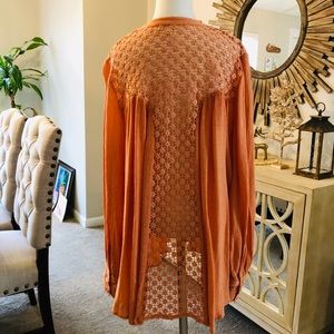 Freepeople back lace tunic blouse